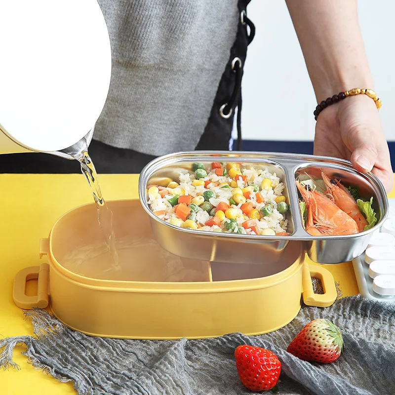 Single Double Layer Keep Food Warm Portable Lunch Box Stainless Steel Insulated PP Bento Lunch Box