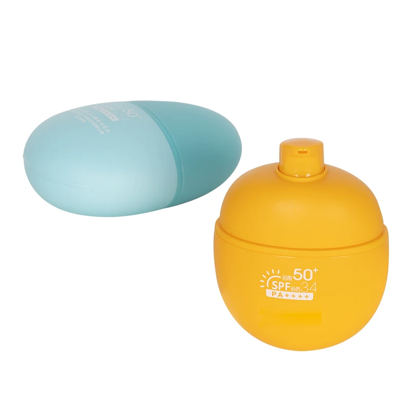 Empty sunscreen duck egg private label plastic sunscreen stick container 50ml squeeze pump sunscreen bottle