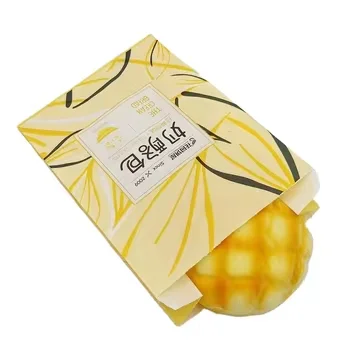 Hot Sale Baked Bbq Bread Food Package Bag Brown Oil Proof V Shape Bottom Pointed Bottom Printed Kraft Paper Bag