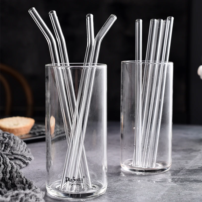 
Good quality and price of reusable boba milk tea glass straw with sharp end 