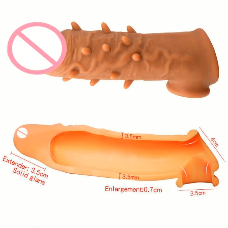Best Selling Reusable Condoms Spike Dotted Stimulate vagina Silicon Dildo Extender Sexy Penis exotic Condom for men