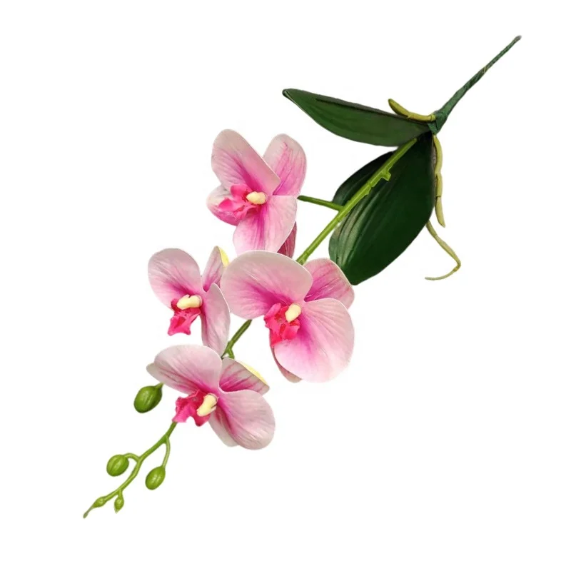 Artificial Phalaenopsis Flowers 3D 4 heads Artificial Orchid Flowers Stem Plants EVA material for Home Decor
