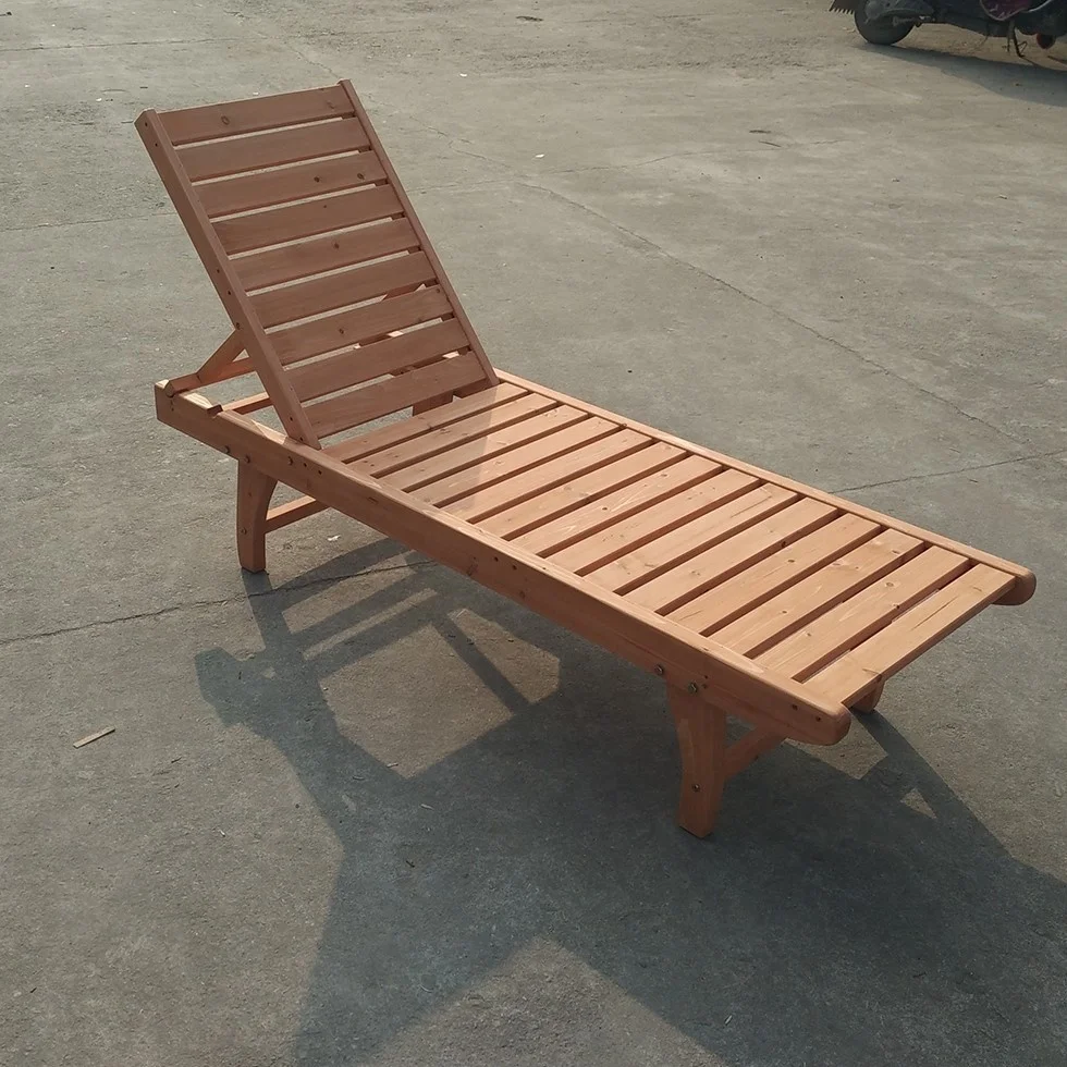 The best selling luxury sun lounger outdoor wood leisure chair patio poolside sun lounger