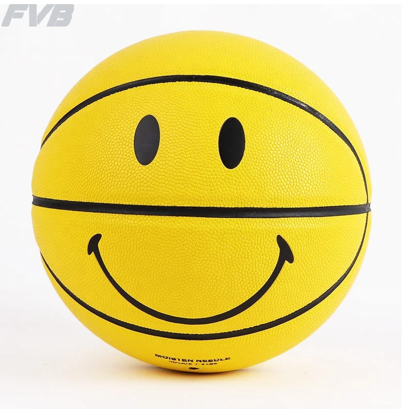 OEM dropshipping smile face PU basketball ball size 7