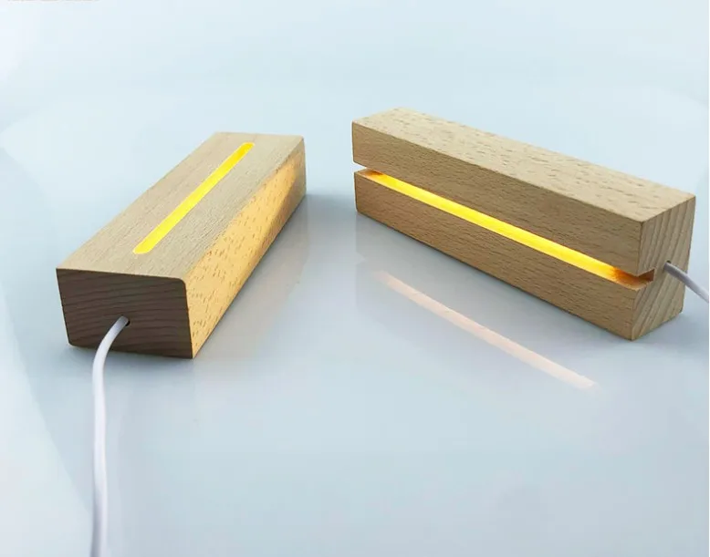 base de luz led de madera soporte de lampara led light base for acrylic metal table lamp lights
