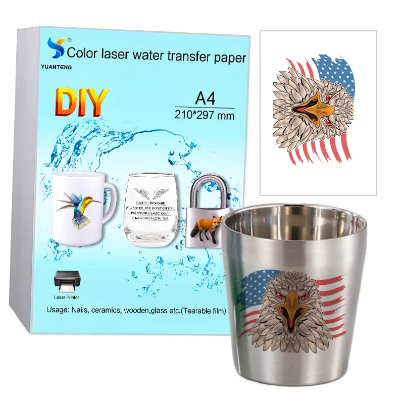 Film Free Transparent Waterslide Decal Paper For Laser Printer Removable Plastic Water Transfer Printable Paper For Crafts