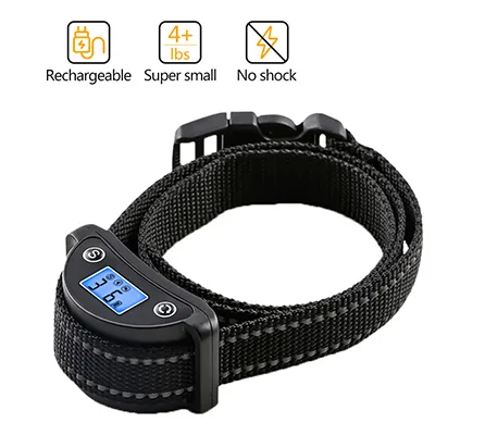 2024 hot sales IP65 Waterproof rechargeable LCD display no shock automatic stop barking device anti bark collar