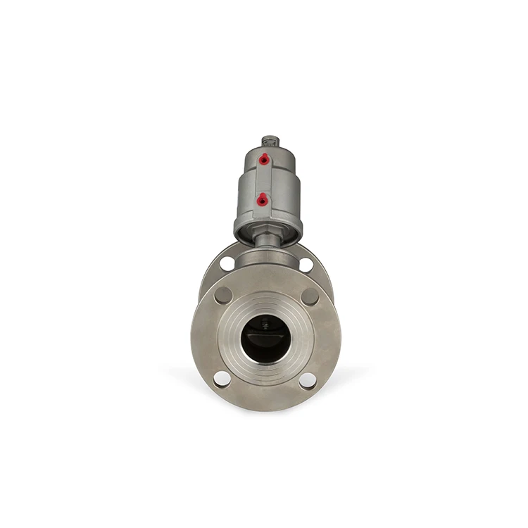 Flanged stainless steel angle seat dn15 - dn100 free state pneumatic valve for steam liquid oil