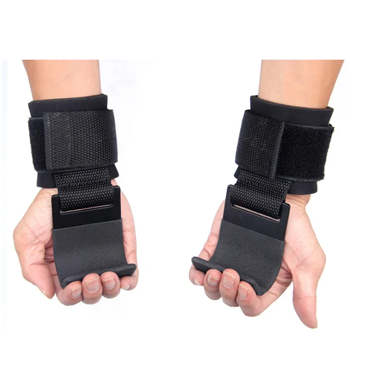 Weight Lifting Hooks Grips With Wrist Wraps, Straps Weightlifting Gloves Grip Wrist Support For Gym Workout, power Grip