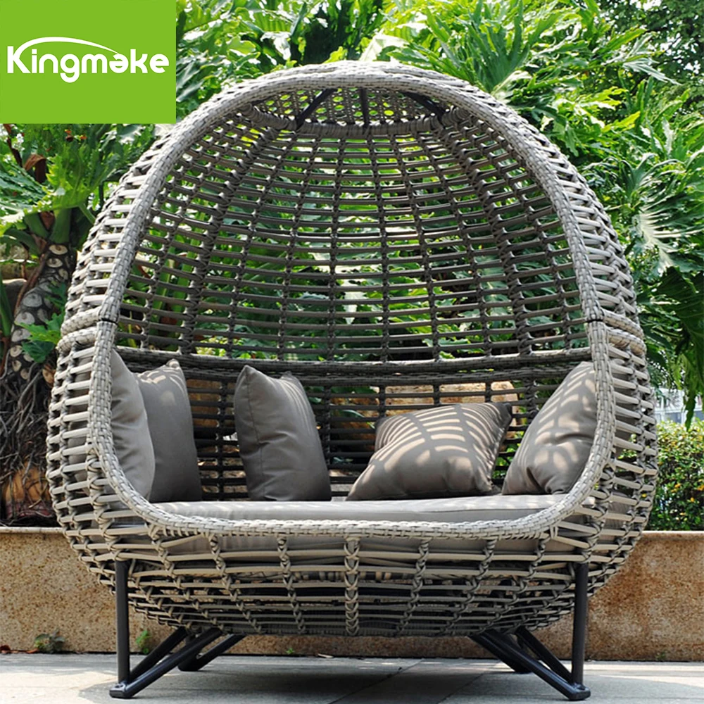 Outdoor Daybed Cushions Garden Hotel Daybed Rattan Sun Bed Wicker Round Outdoor Bed 3 Yeas warranty