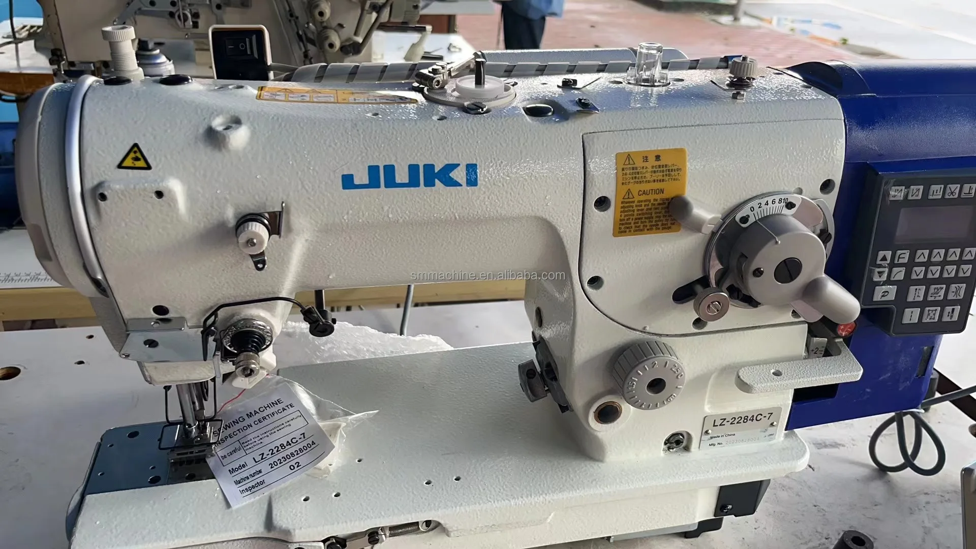 Б/у JUKIs LZ-2284C-7 высокоскоростная цилиндрическая кровать 1-игольчатая машина для шитья зигзаг с автоматическим триммером