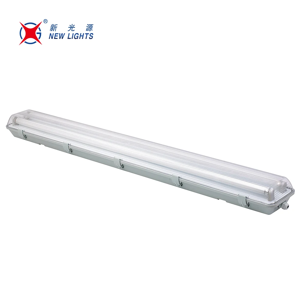 1X18w 2X18w 1X36w 2X36w 1X58w 2X58w ABS PS Material Led Waterproof Tri-proof Fixture Light with Led Tube