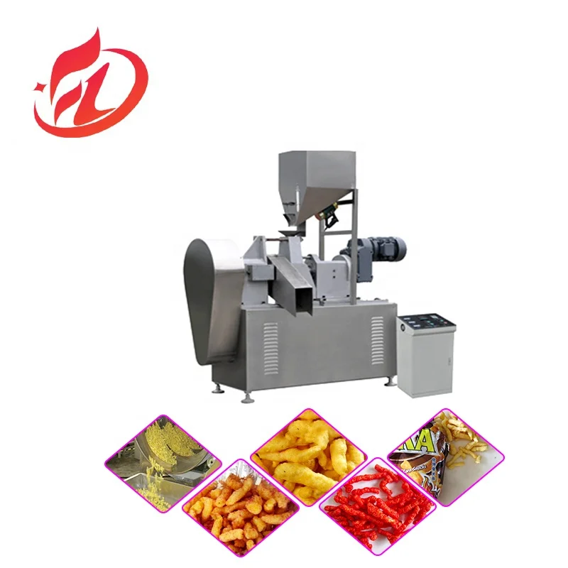 New Automatic Cheetos Kurkure Nik Nak Snacks Production Line Corn Curls Making machine Core Components Include Engine
