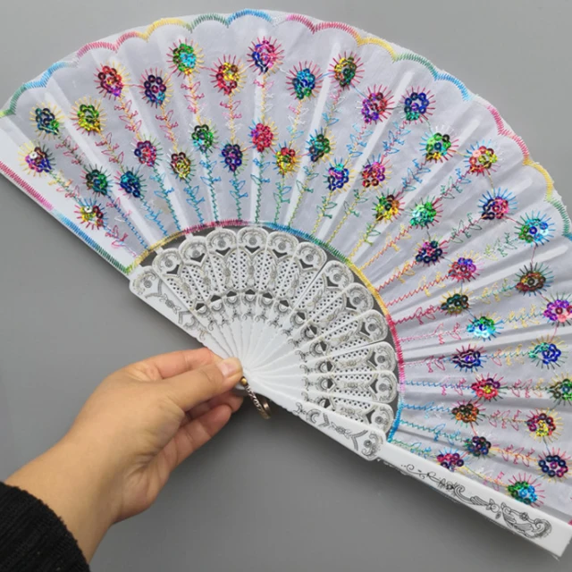 
2021 новый модный охлаждающий вентилятор с индивидуальной настройкой, складной, с кружевной тканью, сделано в Китае 