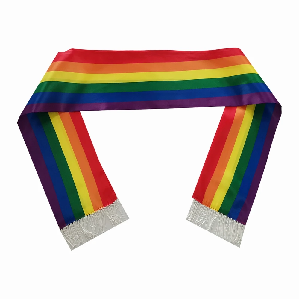 Full Color Printing Custom Design And Custom Size Polyester Fleece Rainbow Scarf