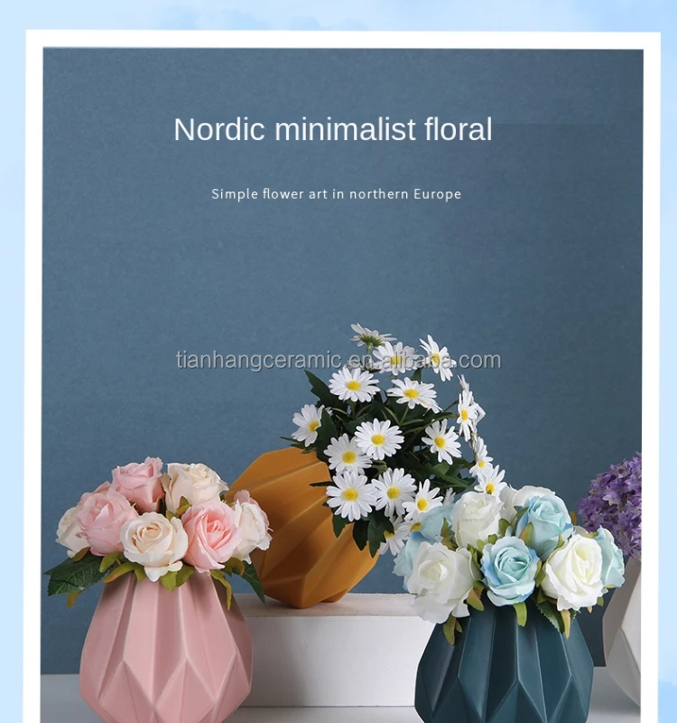 Nordic Interior table decoration Accessories Origami shape White Ceramic Vases For office Home Decor.jpg