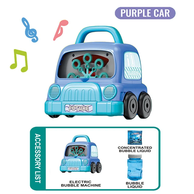 Mini bubble car toy electric kids bubble machine with light music outdoor game activities toys