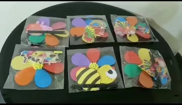 Kids Outdoor Plastic Rainbow Wind Spinner Toy Pinwheels Garden Spinner