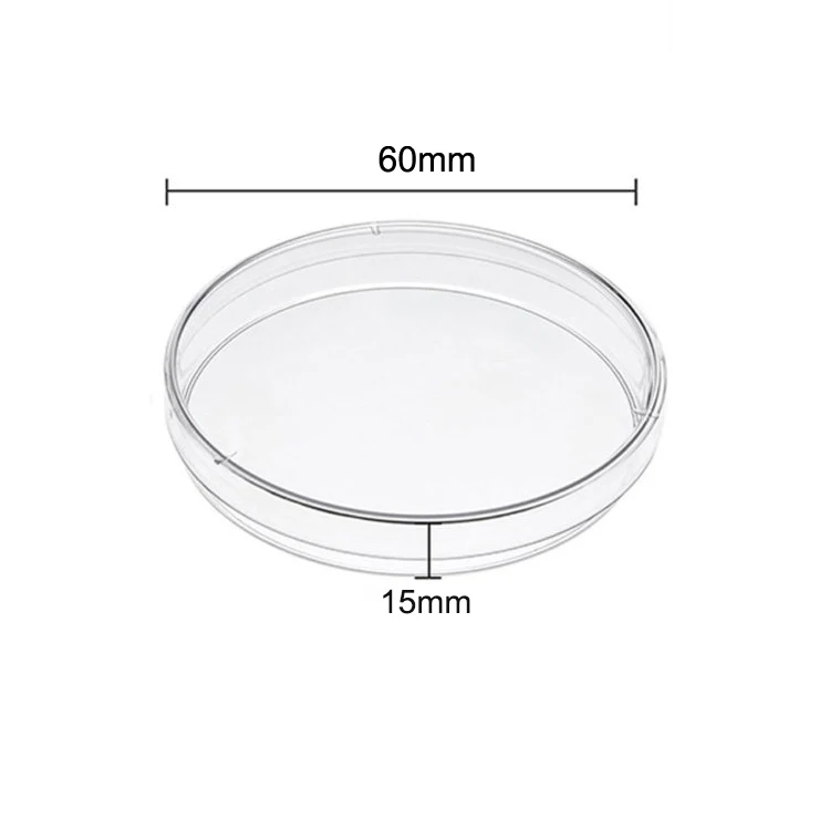 Medical Laboratory Use Disposable Plastic PS Petri Dish 60x15mm
