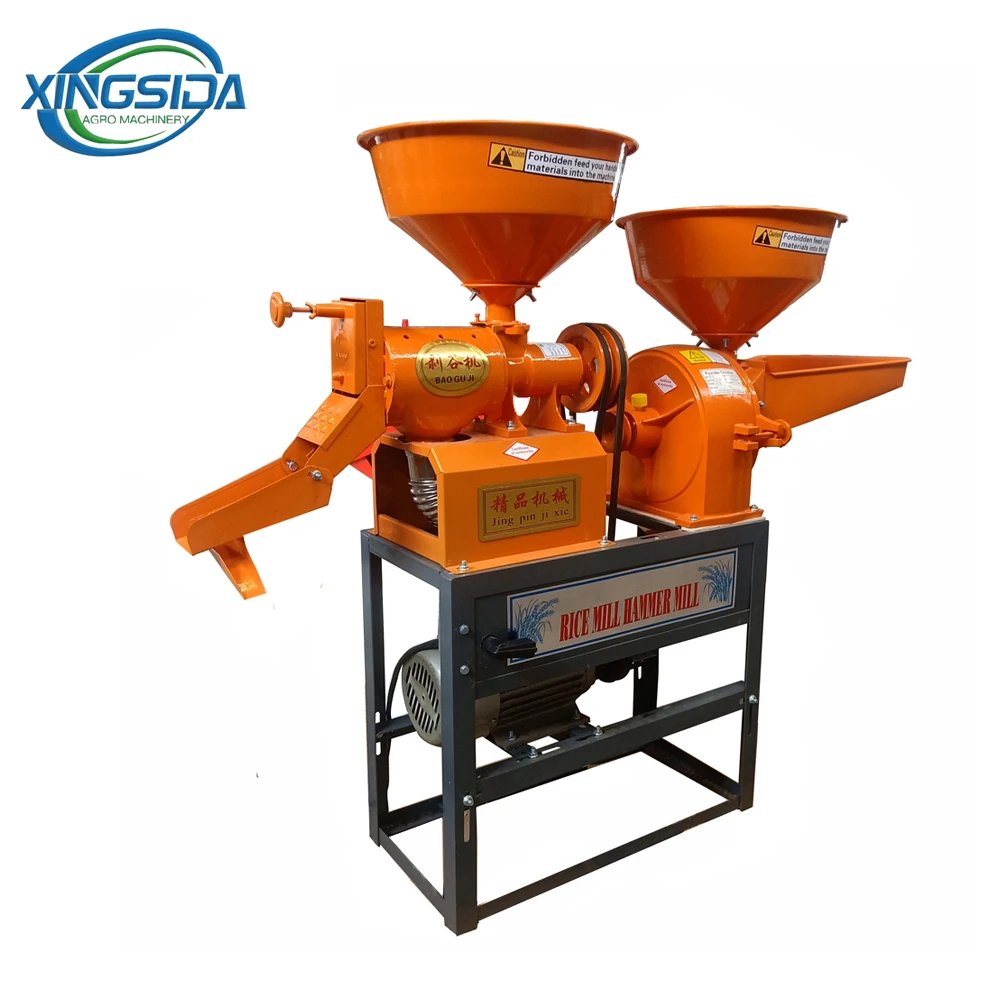  Lowest factory price 2 in1 combine automatic rice milling machine small auto