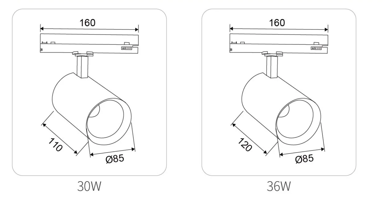 Commercial Brand 25W/30W Track Light Ripple-Free LED Guide Rail with 4-Wire Track Adapter and Cob Spot for Mall Lighting