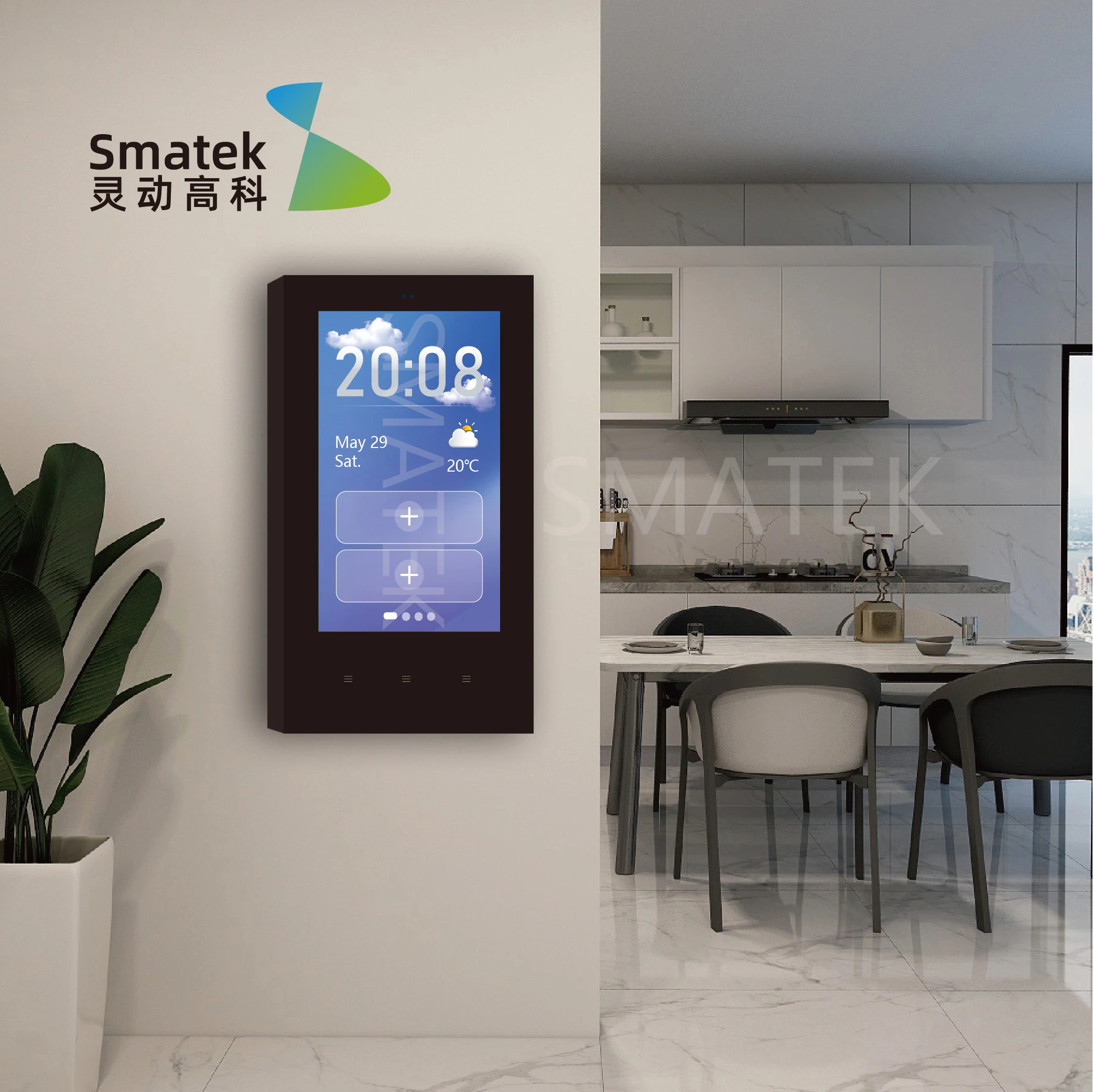 Tuya Linux 4' Smart Home Central Control Panel for Smart Home Appliances Built in Tuya Zigbee Gateway Hub Wall Switches Socket