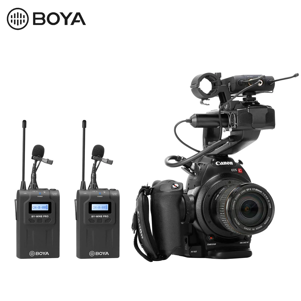 BOYA BY-WM8 Pro K1 BY-WM8 Pro K2 condenser Wireless Microphone System Audio Video Recorder Receiver for Canon Nikon Sony Camera