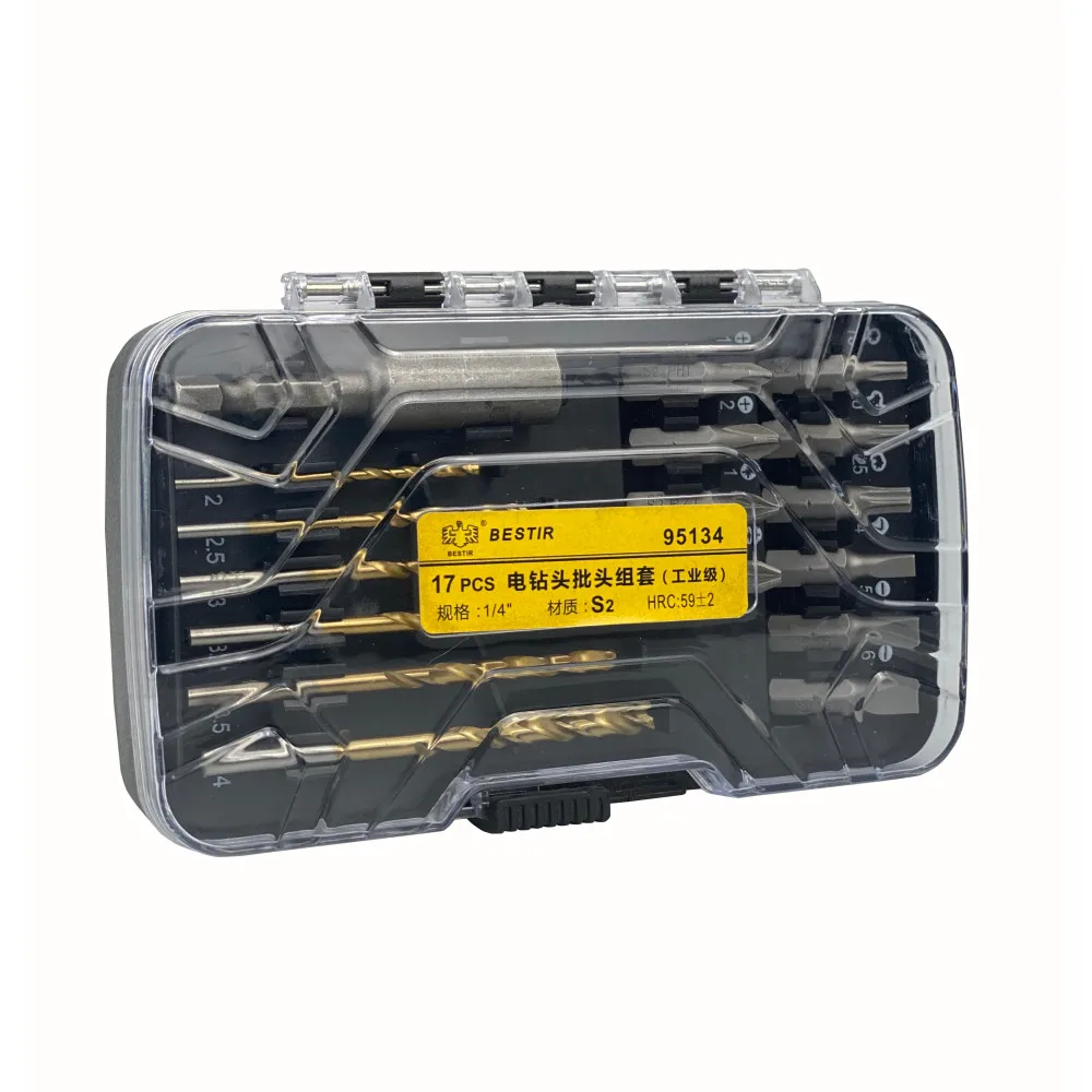 17 шт., набор сверл для бетона с пластиковым футляром