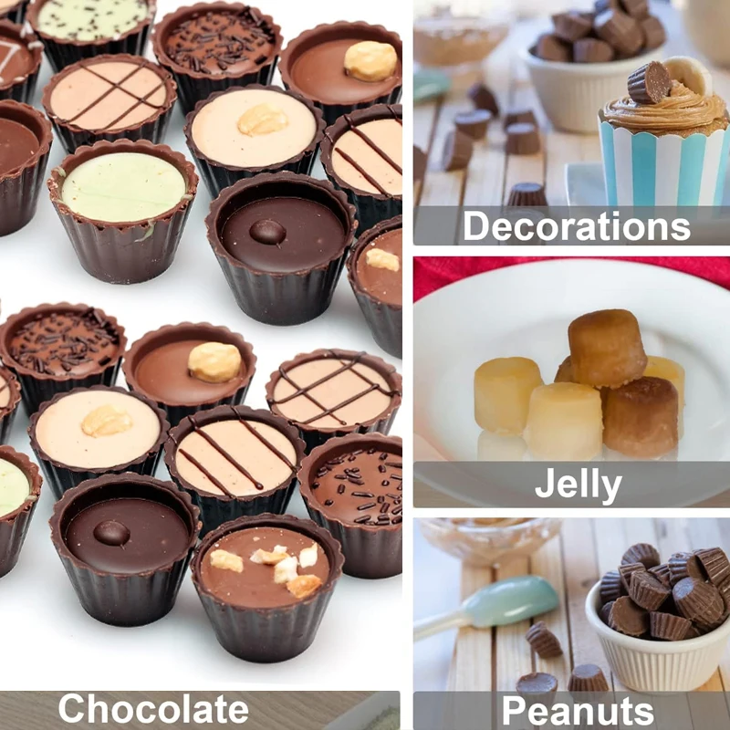 Customized 15-Cavity Non Stick Food Safety Mini Cup Chocolate Mould Silicone Peanut Butter Molds For Diy Baking