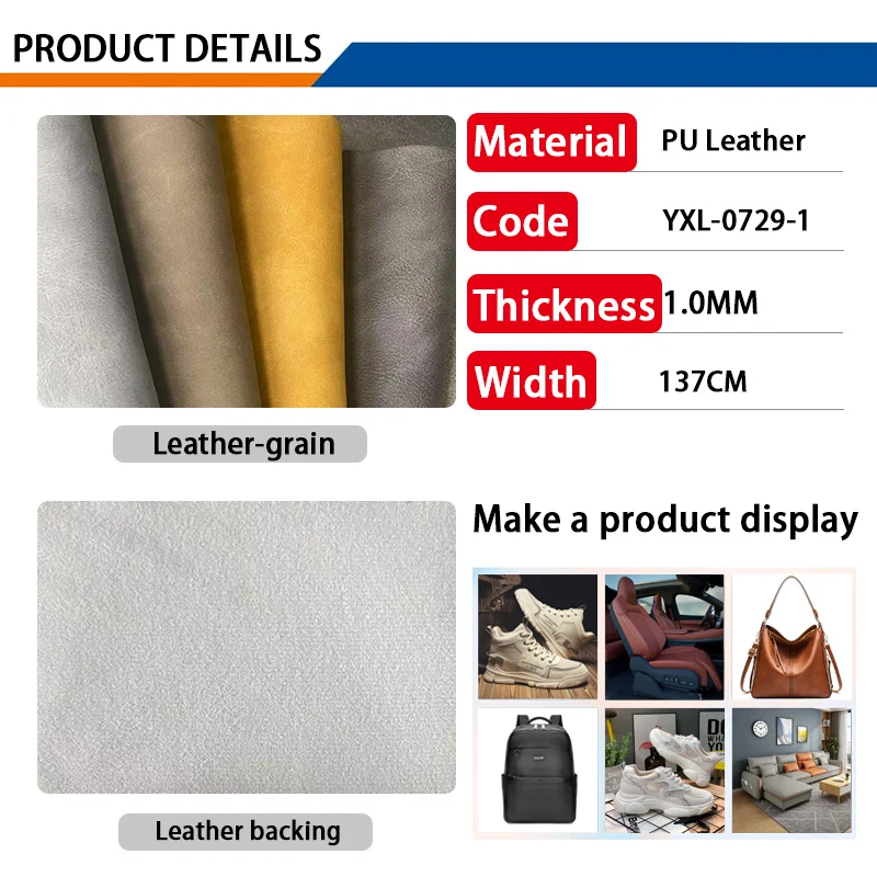 Leather Company Wholesale 1.0mm Leather Products Import Silicone Synthetic PU Pattern Low MOQ whole Sale Faux Designer LOGO