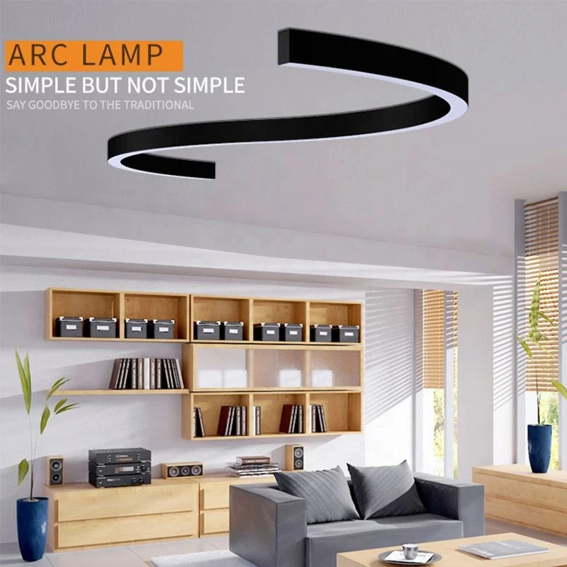 LED Suspended Light Aluminum Profile Modern Commercial Pendant Hanging Lighting Ceiling Lamps LED Linear Fixtures Chandelier