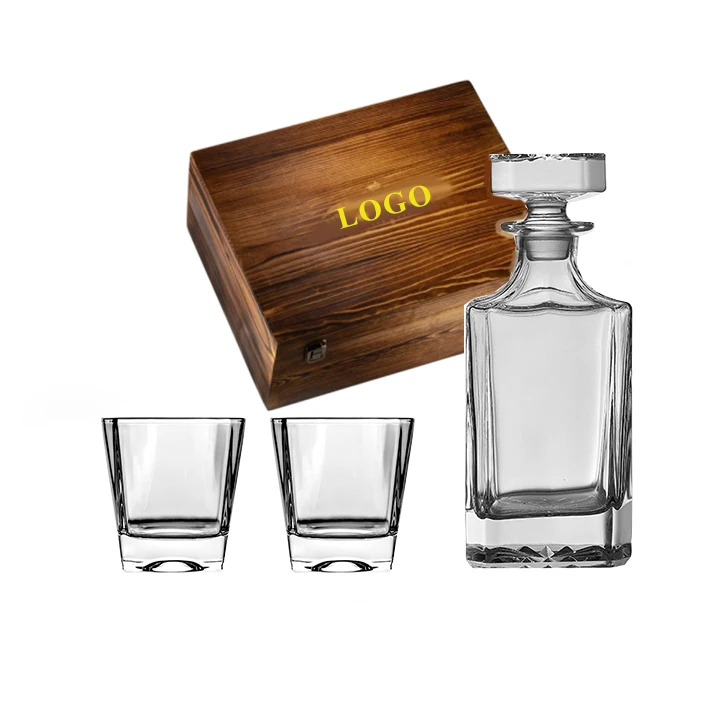 Amazon Top Seller Factory Wholesale 750ml Personalized Whiskey Decanter Wooden Box