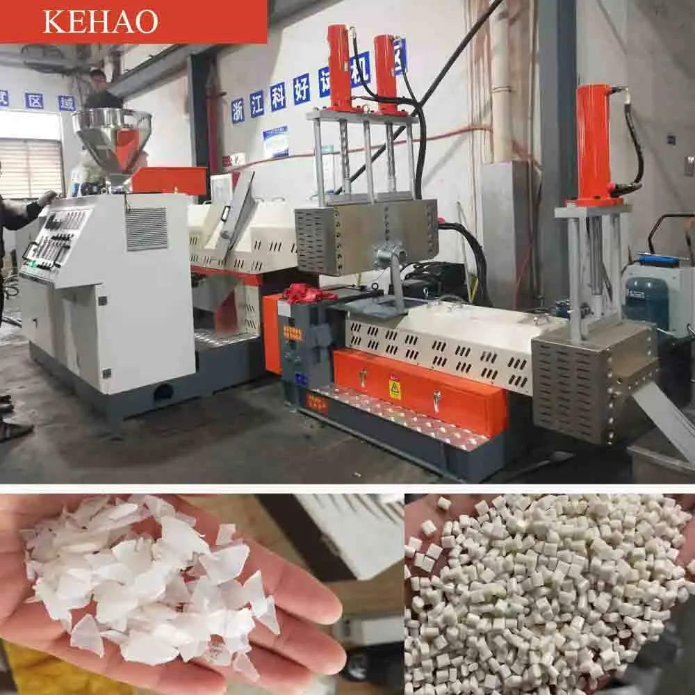 Waste PET pottles bag film recycled plastic granulation machine With Water Cooling To Make Pellets
