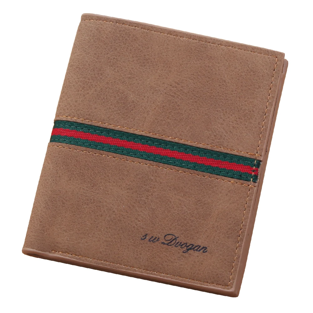 Hot Sell Vintage Men Faux Leather Multi Slots Short Slim Wallet Money Credit Card Holders Purse Cash Holder Retro Male Money Bag