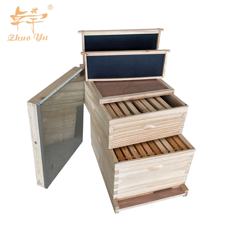 Beekeeping Tools 10 Frame American Beehive 20 Frame Complete Box Kit with Metal Roof for Langstroth Beekeeping