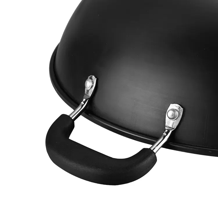 Chinese Big Wok Pan Two Handle Cast Iron Deep Fry Kadai Pan