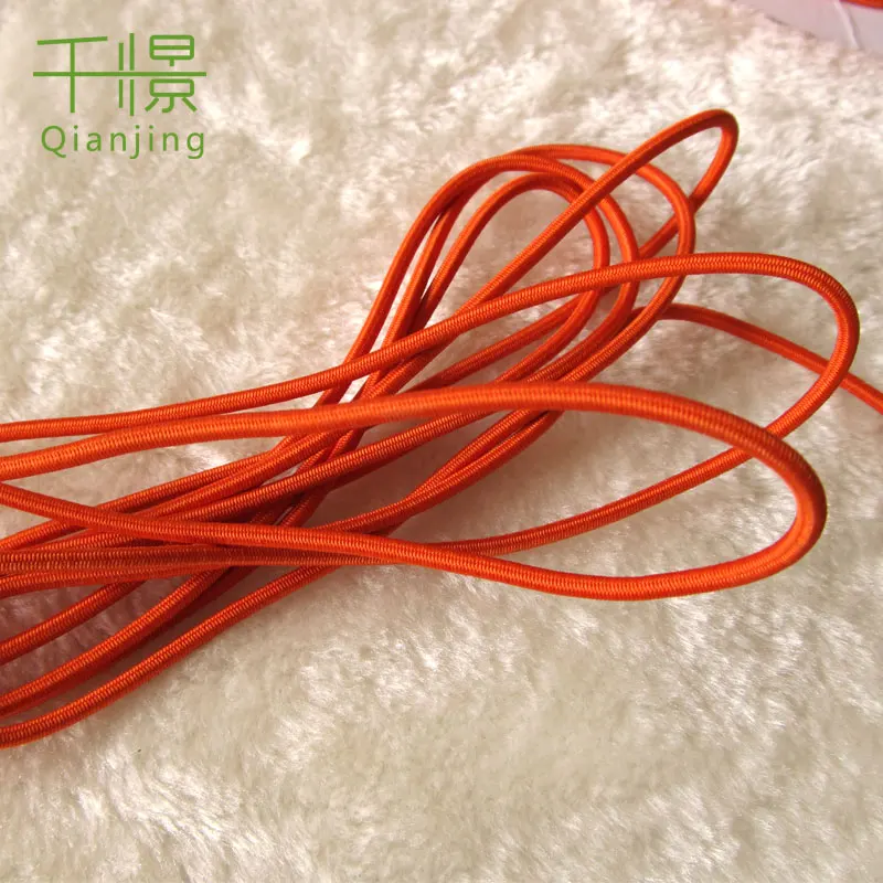 RE04 Factory direct supply Clothes and bags accessories orange color 3mm polyester and rubber elastic rope