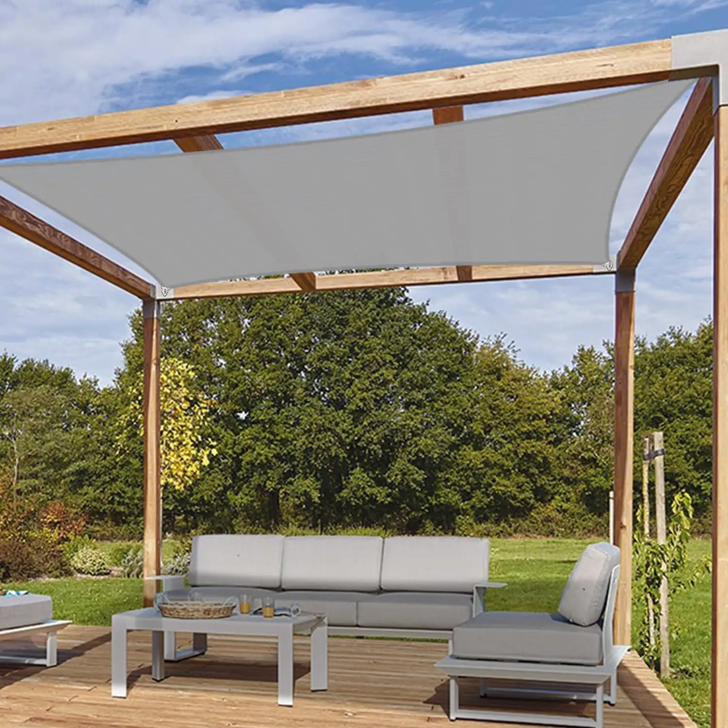 Rectangle UV Block Canopy Awning Shelter Fabric Cloth Screen Outdoor Sun Shade Sail Waterproof for Garden and Backyard