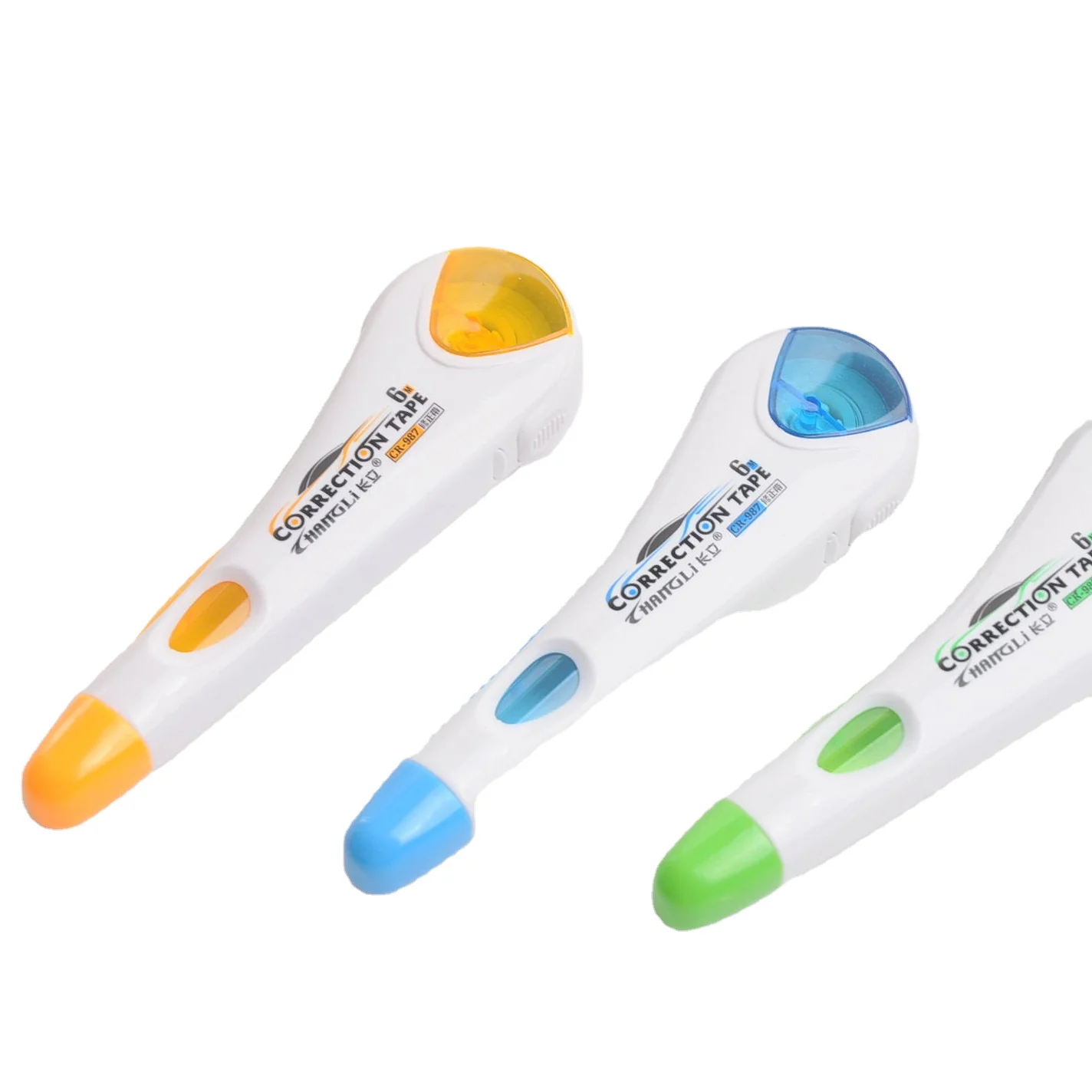 Custom student school office stationery  mini creative plastic transparent 6M white out  correction tape pen