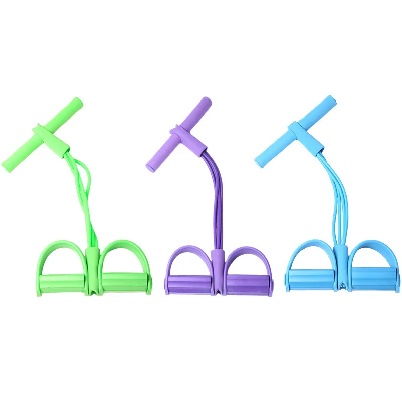 Yoga fitness accessories 4-Tube Elastic Pull Rope Sit-up Equipment Pedal Resistance Expander