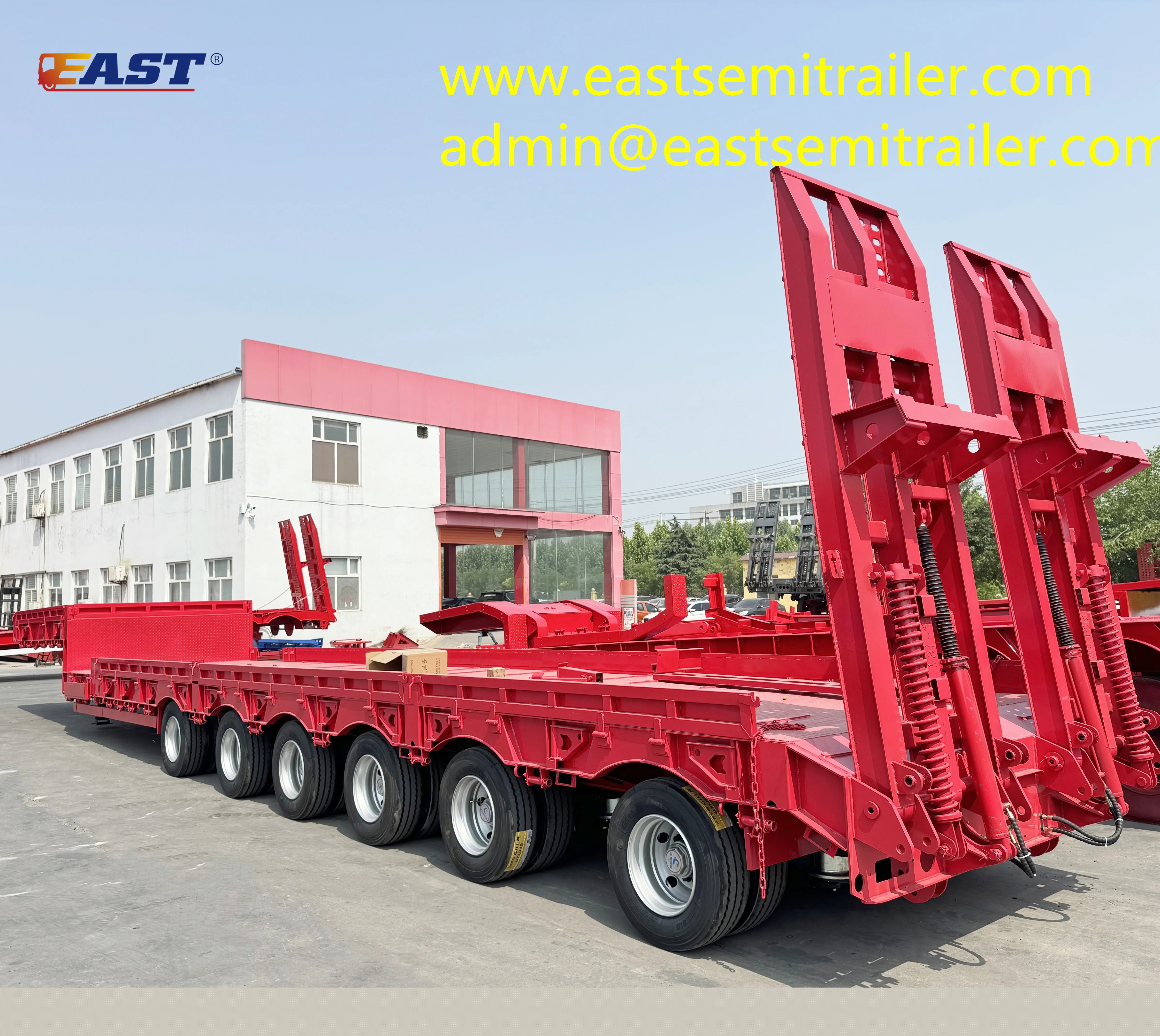 EAST 6 axle Low Bed Truck Trailer for sale lowboy trailer price