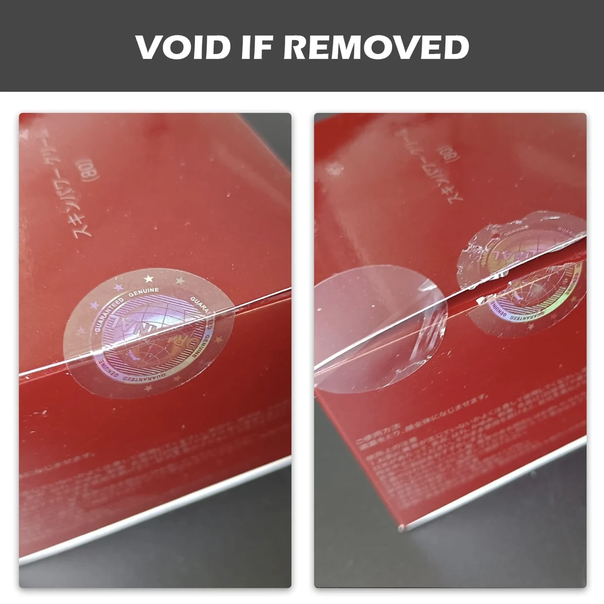Customized holographic hologram sticker roll/warranty void if removed sticker/void security sticker seal void sticker paper