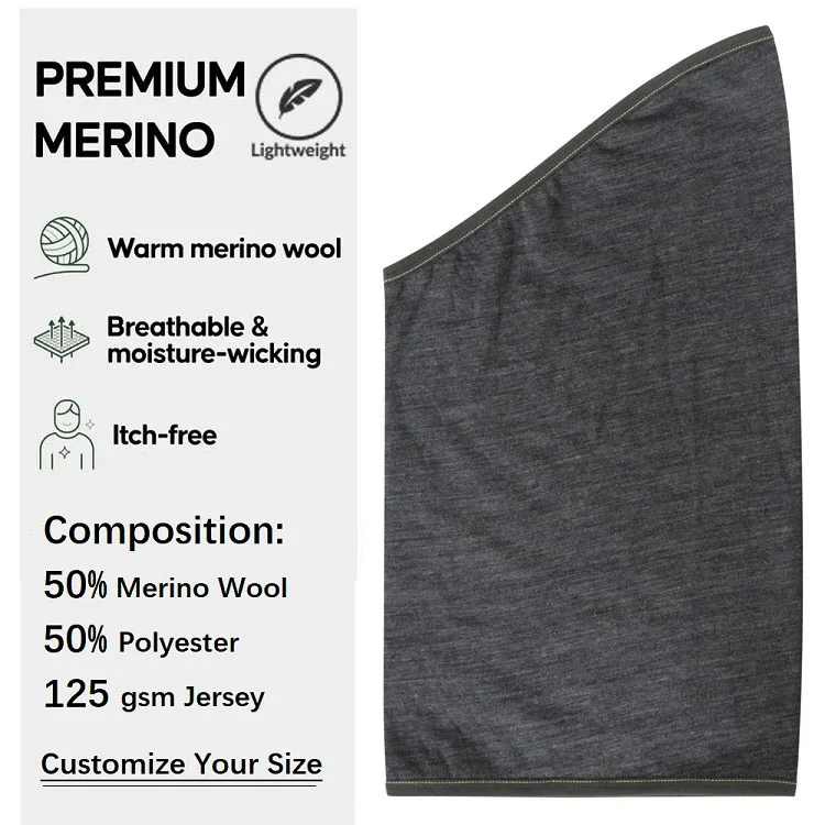 OEM Sports Ski Mask Face Cover Snow Snood Tube Neck Warmer Neck Gaiter Thermal Merino Wool Headwear