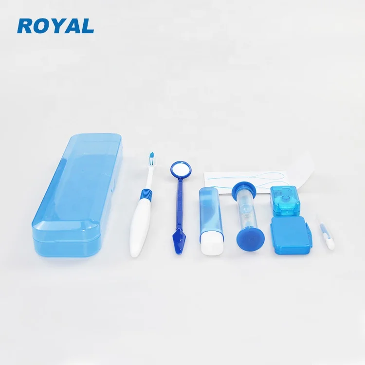Portable Dental Custom Travel 8-Piece Set Home Oral Care Patient Clean Brushing Hygiene Toothbrush Orthodontics Kit