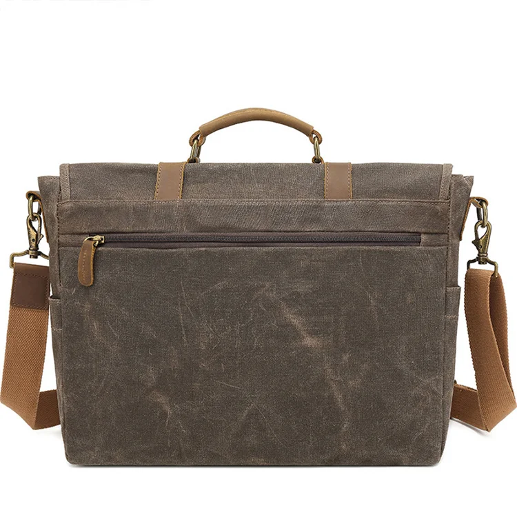 2021 Genuine Leather 15.6 Inch Mens Messenger Bag Briefcase Waterproof Vintage  Large Satchel Shoulder Computer Laptop Bag