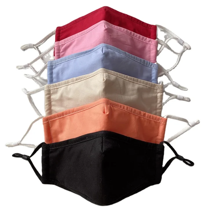 
Reusable solid pattern kids fabric face cover back to school facemasks 