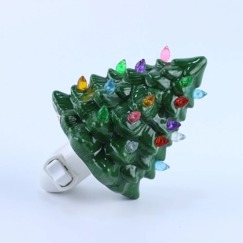 ETL Electric Christmas Tree Plug Ceramic Night Light Ngiht Lamp Lighting and Circuitry Design Indoor Room,living Room FJS17080