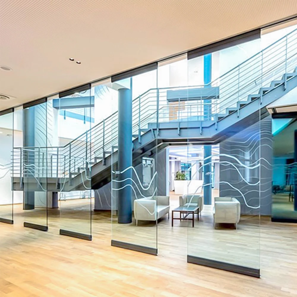 Egood office glass partition wall  aluminum exterior silding folding door