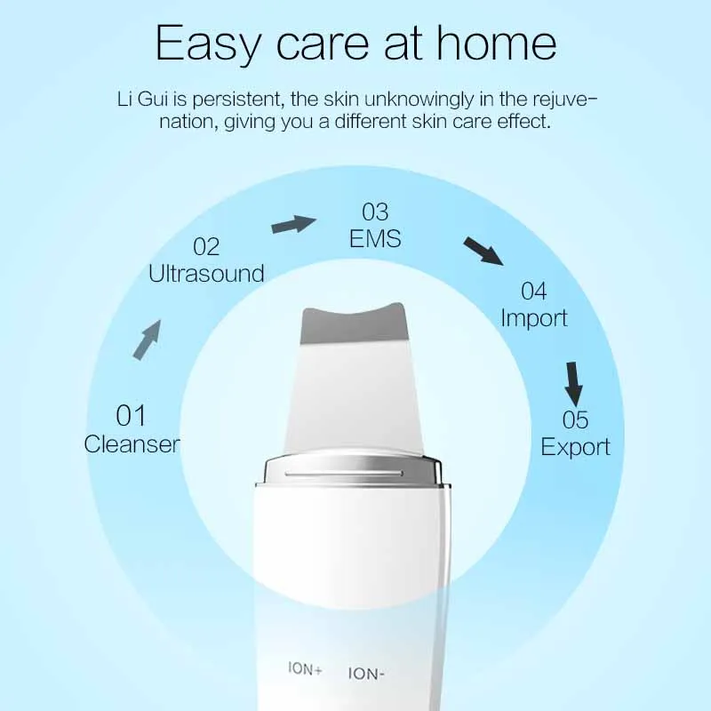 Portable Electric Facial Dead Skin Peeling Machine Professional Sonic Face Cleaning Spatula Ultrasonic Skin Scrubber