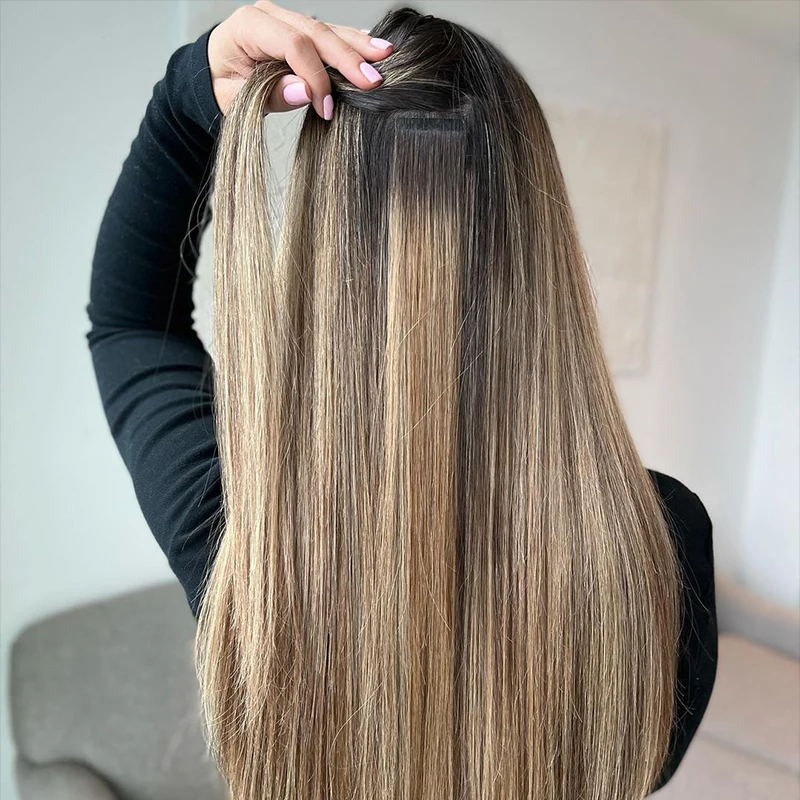 YADING #OM8/613 Wholesale 12a Grade Tape In Human Hair Extensions Double Drawn Remy Virgin Tape-in Hair Extension